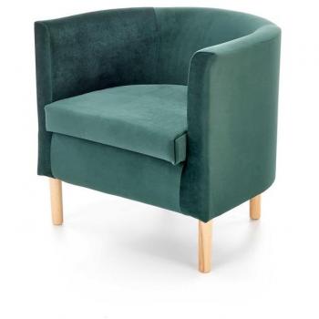 Sillón Houston 1206 Tapizado Verde con Patas de Madera 66 x 64 x 58 cm