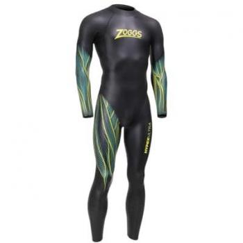 Traje de Neopreno Hypex Ultra FS Zoggs para Hombre, Manga Larga, Negro/Azul/Amarillo - Talla S