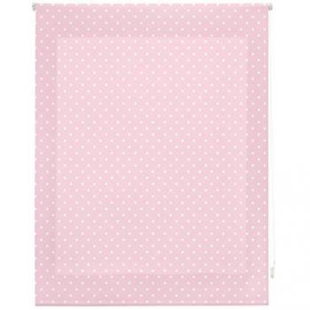 Estor Enrollable Premium Rosa con Motas Blancas 130 x 180 cm - Elegante y Práctico para Ventana