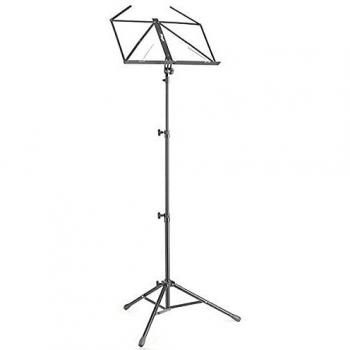 Pupitre de Música Stagg MUS-A4 Deluxe con Bolsa, Metal Negro, Soporte Plegable y Base Pesada