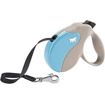 Ferplast - Correa retráctil para Perros Amigo Tape M, Cinta Extensible, 5 m, máx. 25 kg, Azul