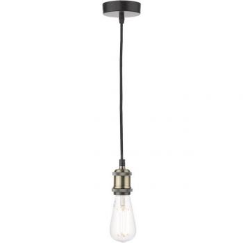 Suspensión de diseño Waco Brass Antique, negro mate 1 bombilla 8cm E27