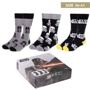Pack de Calcetines Star Wars Multicolor Talla 36-41 - Conjunto de 3 Pares