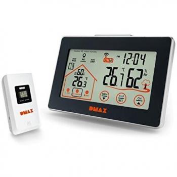 DMAX Temperatura y higrómetro Station con ventilación Recomendada y Pantalla táctil, Incluye Sensor Exterior