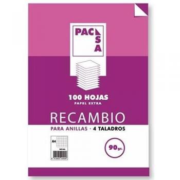 PACSA Recambio de papel 4 Taladros blanco Folio 21 5