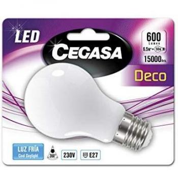 CEGASA LAMPARA LED Fil STD Mate 320º 6W 700 LM 5000K, Negro, Estandar