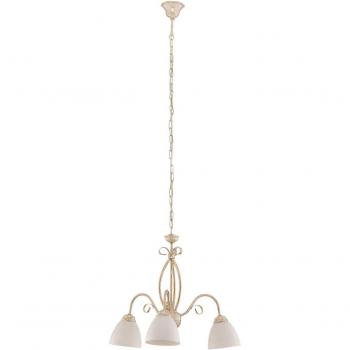 Lámpara Colgante Adoro de 3 Luces, Blanca, con Pantallas de Vidrio E27
