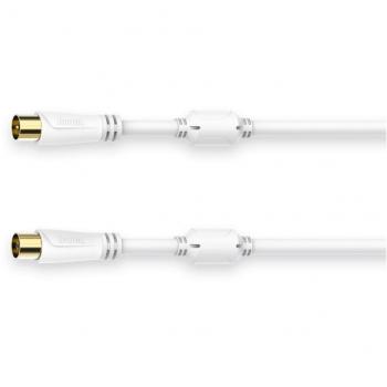 Cable de Antena Koaxial 10m 100 dB con Conector y Acoplador Dorado