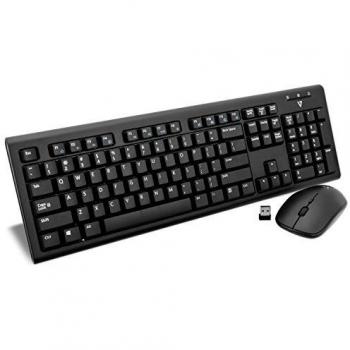 V7 Wireless Keyboard and Mouse Combo with U.S. layout, Black - CKW200US