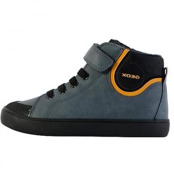 Geox - Zapatillas Gisli de niño tipo casco altas con cierre adherente y elásticos, modelo Gisli Azul, tamaño 34 EU, color Avio Yellow