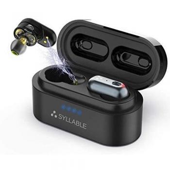 Auriculares Bluetooth, Syllable S101 Auriculares Inalámbricos Bluetooth 5.0 Estéreo In-Ear Cascos Mini Twins 4 Ponentes Carga Rápida IPX6 Impermeable con Caja de Carga Portátil para iPhone y Android