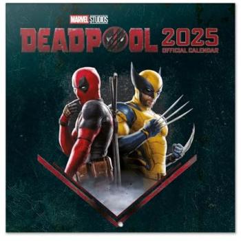 Calendario de pared 2025 30x30 cm Marvel Deadpool Erik negro, planificador mensual con espacio para anotar e ilustraciones