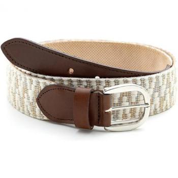 Cinturón de mujer de lona acabado a mano color beige Ortiz & Reed WB-LOBOHO-BEIGE