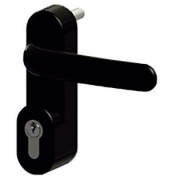 Manivela Antipánico de Superficie con Cilindro y 3 Llaves - Color Negro - Seguridad Garantizada