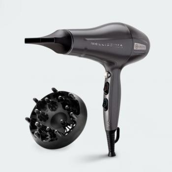 Secador de Pelo Iónico Imetec Bellissima 11859 Ultra Speed 2200W Gris y Plata con 3 Temperaturas y 2 Velocidades