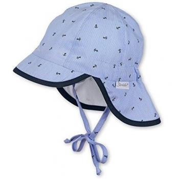 Gorra Infantil con Lazo y Protección de Cuello Azul Cielo - Talla 41 cm