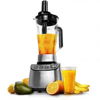 Duronic BL1510 Batidora de Vaso Americana 1500 W Cuchillas Acero inoxidable de 6 Hojas Jarra de Tritan Libre de BPA de 2 L, 3 Prefunciones para Batidos, Picar Hielo y Pulso