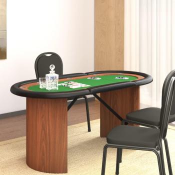 10-Player Green Poker Table 63x31.5x29.5 (160x80x75 cm)