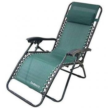 Sillón Reclinable 'Cero Gravedad' de Acero para Exterior y Jardín - Color Verde