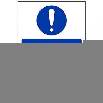 vsafety 18052 ag-s señal obligatoria, escalera debe estar clara de todos los obstáculos, autoadhesivo, vertical, 100 mm x 150 mm), color azul