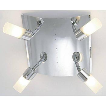 Lámpara de techo Kopus 4 bombillas cromo pulido / vidrio esmerilado, Diyas - Inspired Kopus Plafón Cuadrado 4 Luces G9 Cromo Pulido
