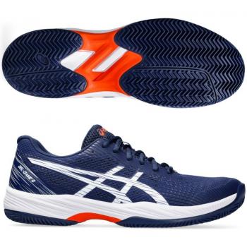 ASICS Gel-Game 9 Zapatilla Tierra Batida Hombres - Azul Oscuro, Blanco