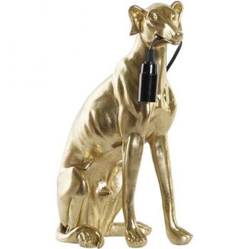 Lámpara de mesa DKD Home Decor Perro Dorado Resina 25 W (25,5 x 16,5 x 36 cm)