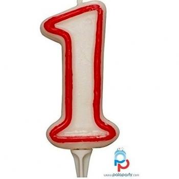 Vela número rojo N.1 9 cm