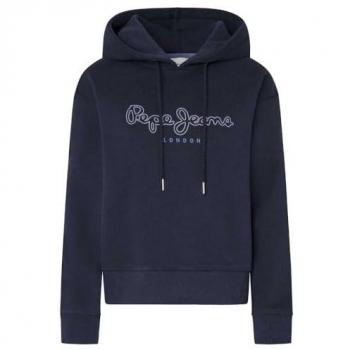 Frida Sustainable Blue Hoodie with Logo Print - XS