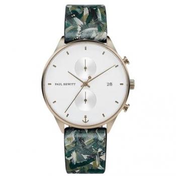 Reloj Paul Hewitt Midnight Ocean PH-C-BR-W-55M para hombre, cronógrafo, correa de acero inoxidable, esfera azul, resistencia al agua 5 ATM
