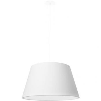 Lámpara Colgante Cono 45 E27 con Pantalla de Tela Blanca y Capacidad para 3 Bombillas, Longitud 114cm