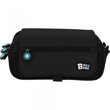 Grafoplás Escolar Triple, Estuches 3 Compartimentos Con Solapa Niños Unisex, Negro, 23 Cm