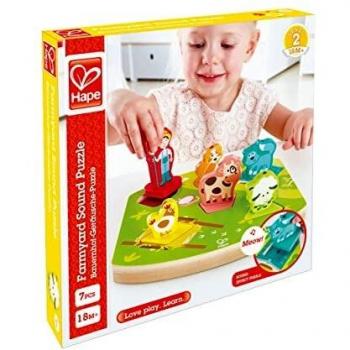 Hape Farm Sound Puzzle - Wooden Animal Sounds Play Toy