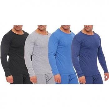 Camiseta de interior de esquí de hombre de manga larga con interior de forro polar de algodón de stylenmore antracita XXXXL