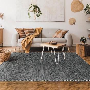 Alfombra Sahara 100% algodón trenzado gris 160 x 230 cm