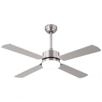 Ventilador de Techo 18W DC Hupe Níquel con 4 Aspas, 6 Velocidades, Diámetro de 107cm, Control Remoto, Función Memoria y Temperatura Ajustable