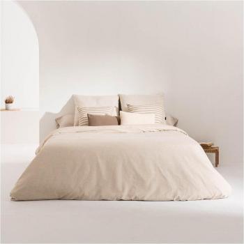 Funda nórdica jacquard de terracota para cama de 90 cm, modelo Jávea, fabricada en lino, algodón y poliéster, tamaño 105 (180x220 cm)