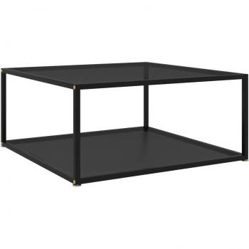 Mesa de centro negra 80x80x35 cm con vidrio templado
