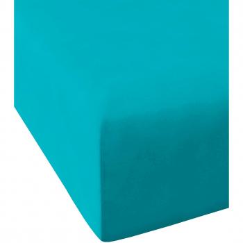 Sábana Bajera Naf Naf Maison Casual 100% Algodón 144 Hilos Color Turquesa para Cama de 180 cm