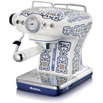 Máquina de Café Espresso Ariete Capri 1389 - 850W, 15 Bar, Capacidad 0.9L, Filtro para 1 o 2 Tazas, Cappuccinador, Multicolor