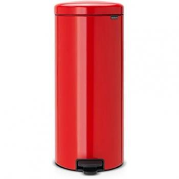 Brabantia Newicon-Cubo de Basura con Pedal, 30 l, Color Passion Red, Acero Inoxidable, Rojo pasión