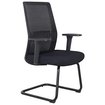 Silla de conferencia Napoli con inserto de malla y soporte lumbar - Negro