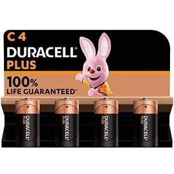 Duracell - NUEVO Pilas alcalinas Plus C , 1.5 Voltios LR14 MN1400, paquete de 4