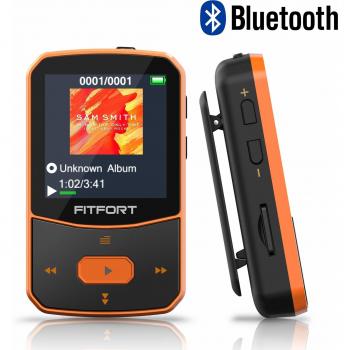 Reproductor MP3 Bluetooth 4.1 - MP3 Bluetooth Running, Sonido de Gama Alta, Radio FM, Grabación de Voz, E-Book, Podómetro, Pantalla de Color de 1.5 Pulgadas, Soporte hasta 128GB Tarjeta
