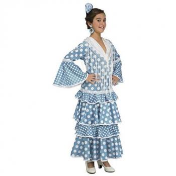 Disfraz Flamenca Huelva para Niña 7-9 Años (No Incluye Mantoncillo) Turquesa