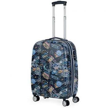 Lois - Maleta Infantil de Viaje 4 Ruedas Cabina Trolley de abs Estampado. rígida cómoda y Ligera. Equipaje de Mano. Estudiante. Ideal para Calidad. 130150, Color Marino