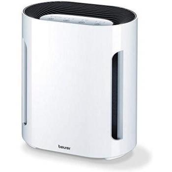 Beurer LR210 - Purificador de aire, hasta 26 m², ventilación, 3 niveles de filtración, función iónica, display iluminado, temporizador, filtro Hepa 13, 60 W, blanco