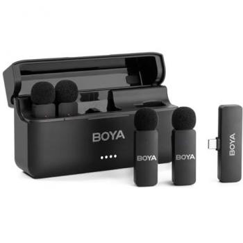 Boya BY-V4U Wireless Lavalier Microphone - 4 Channels, USB-C, Noise Cancellation