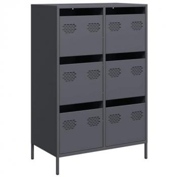 Aparador de acero gris antracita 68x39x101,5 cm
