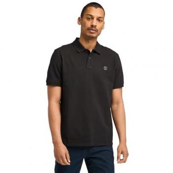 Timberland Millers River Pique Short Sleeve Polo for Men in Black, Size XL